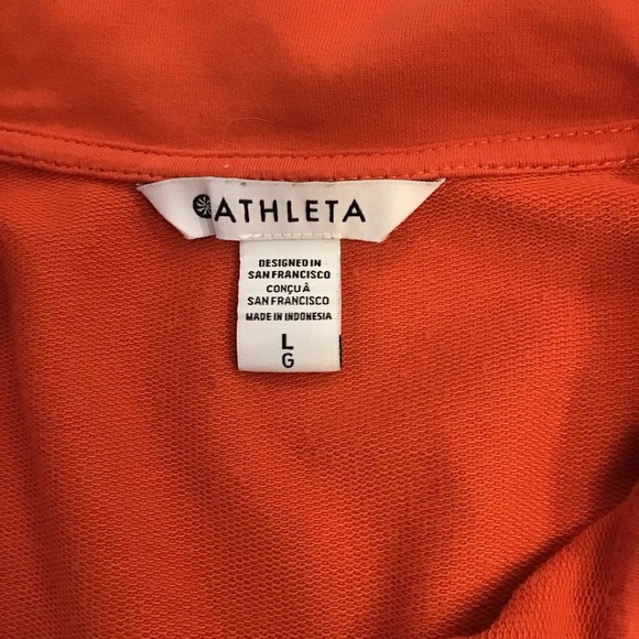 Athleta Lg Retroterry 1/4 Zip Sweatshirt Women’s Pumpkin Orange Athletic Boxy - Picture 8 of 11